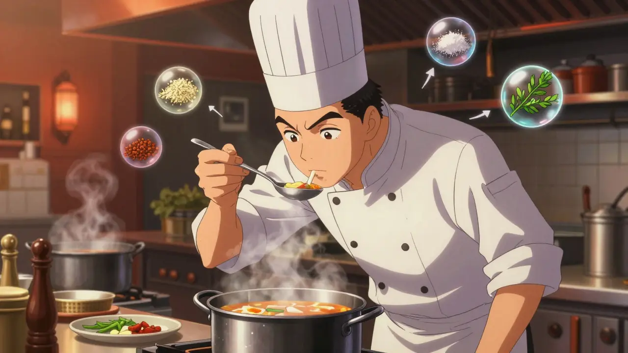Anime chef tasting soup to illustrate the concept of formative assessment and feedback.